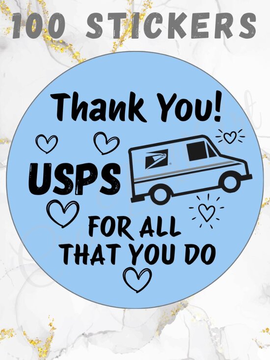 lbrm & Creabellart Other - 100 USPS Thank You Stickers Thermal Stickers – 2" Round